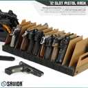Savior Equipment Gun Pistol Revolver Firearm Handgun Rack Stand, Fit 4-12 of Most Long-Barreled Pistols, Cushioned Foam to Protect, Gun Safe Cabinet Storage Organizer Accessories