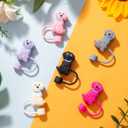 2 x HWGODDYE 6PCS Dog Straw Cover Toppers for Stanley Cup with Handle 40oz/30oz Accessories