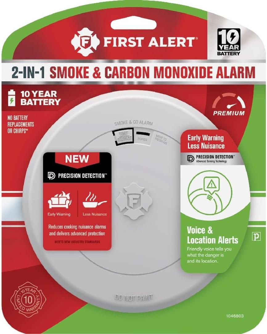 First Alert 10 Year Battery-Powered Photoelectric Smoke and Carbon Monoxide Detector