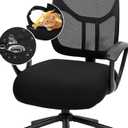 DIVA EN CAMINO DEC Water-Resistant Stretchable Desk Office Chair Seat Cushion Covers - Universal Spandex Computer Chair Slipcover - Removable Washable Cushion Protectors for Dogs, Cats, Black