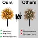 Fall Orange Artificial Flowers with Ground Stakes - 2 Pack 21 Inch UV Resistant Artificial Plants for Garden, Patio or Porch Thanksgiving Decorations