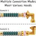 Uenede Brass 3/4" GHT Thread 5.5 Inches Length Garden Hose Extension Protector and 90° Elbow Swivel Garden Hose Connector Adapter Kit