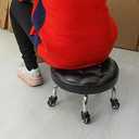 Pedicure Stool - Low Roller Seat Swivel Stool with Wheels, Black Low Chair with PU Leather Seat (Black StyleB)