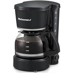 Elite Gourmet EHC-5055 Automatic 5-Cup Brew & Drip Coffee Maker with Pause N Serve Reusable Filter, On/Off Switch, Water Level Indicator