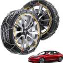 Snow Chains for Tesla Model Y, Auto-locking Cable Traction Tire Chain, Tesla Accessories 2023 2024, Set of 2