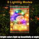 Lighted Christmas Garden Flag 12x18 Inch, Solar Light Up Snowman Yard Flag Double Sided, Vertical Small LED Christmas Outdoor Banner Holiday Yard Lawn Decoration (Mult)