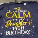 I Cant Keep Calm Its My Daughter 14th Birthday Party T-Shirt Navy XXL