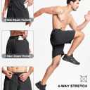 MAGCOMSEN Men's Workout Gym 9" Shorts Quick Dry Lightweight Summer Casual Athletic Hiking Shorts for Men with 3 Pockets (Black)