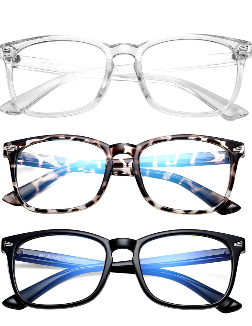 Blue Light Blocking Glasses，Anti Eyestrain & UV Protection, Computer Gaming TV Phone Glasses for Boys Girls