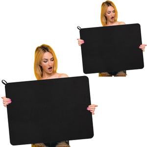 Hushee 2 Pack Extra Large Dish Drying Mat Microfiber Absorbent Dish Drying Pad Large Size Dishes Drainer Mats for Countertop, Sink, Refrigerator or Dryer (30 x 24 Inch,Black)