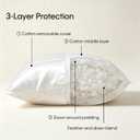 Calvin Klein 650 Fill Power Feather Down Bed Pillow King Size, Made in USA