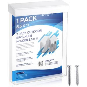 Thyle 8.5 x 11 Inch Outdoor Brochure Holder with Lid Acrylic Wall Mount Literature Box Waterproof Clear Heavy Duty with Screws for Flyer Document Pamphlet Display(White)