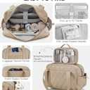 Percover Weekender Bag for Women, Ultra Lightweight Travel Duffle, Carry On Personal Item Overnight Bag with Toiletry Pouch & Compartments, Quilted Gym & Travel Bag, Camel Tan