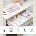 STORi SimpleSort 2-Piece Stackable Clear Drawer Organizer Set | 12" x 6" x 2" Rectangle Trays | Wide Makeup Vanity Storage Bins and Office Desk Drawer Dividers | Made in USA