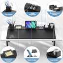 KDD Desk Pad Mat Set, 6 in 1 Mouse Mat with Magnetic Desktop Storage Accessories DIY Feature for Phone and Tablet Stand/Cup Holder/Pen Card Holder/Cable Management for Home Office Accessories