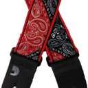 D'Addario 50MM Nylon Guitar Strap 2 Tone Red Bandana