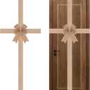 Large Burlap Ribbon Bow Big Linen Bows for Christmas Tree Fireplace Home Cabinet Gate Front Door Party Decoration