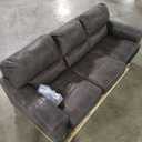 Signature Design by Ashley Navi Faux Leather Modern Queen Sofa Sleeper, Gray (Grey) 38"D x 89"W x 39"H