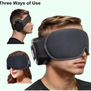 Ear Muffs Eye Mask for Sleeping Set Noise Reduction, Noise Cancelling Earmuffs 3D Light Blocking Sleep Mask Set (Black Eye Mask (Sponge Pad), 26in Band (Head Circumference: 22in to 24in)) (1 Count (Pack of 1))