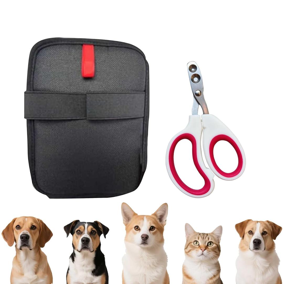 2-in-1 Pet Nail Cat Dog Clpipper Kit, Electrostatic Gloves & Nail Clipper Grooming Set for Dogs & Cats -Removes Hair from Furniture, Car Seats, Carpets & Curtains.