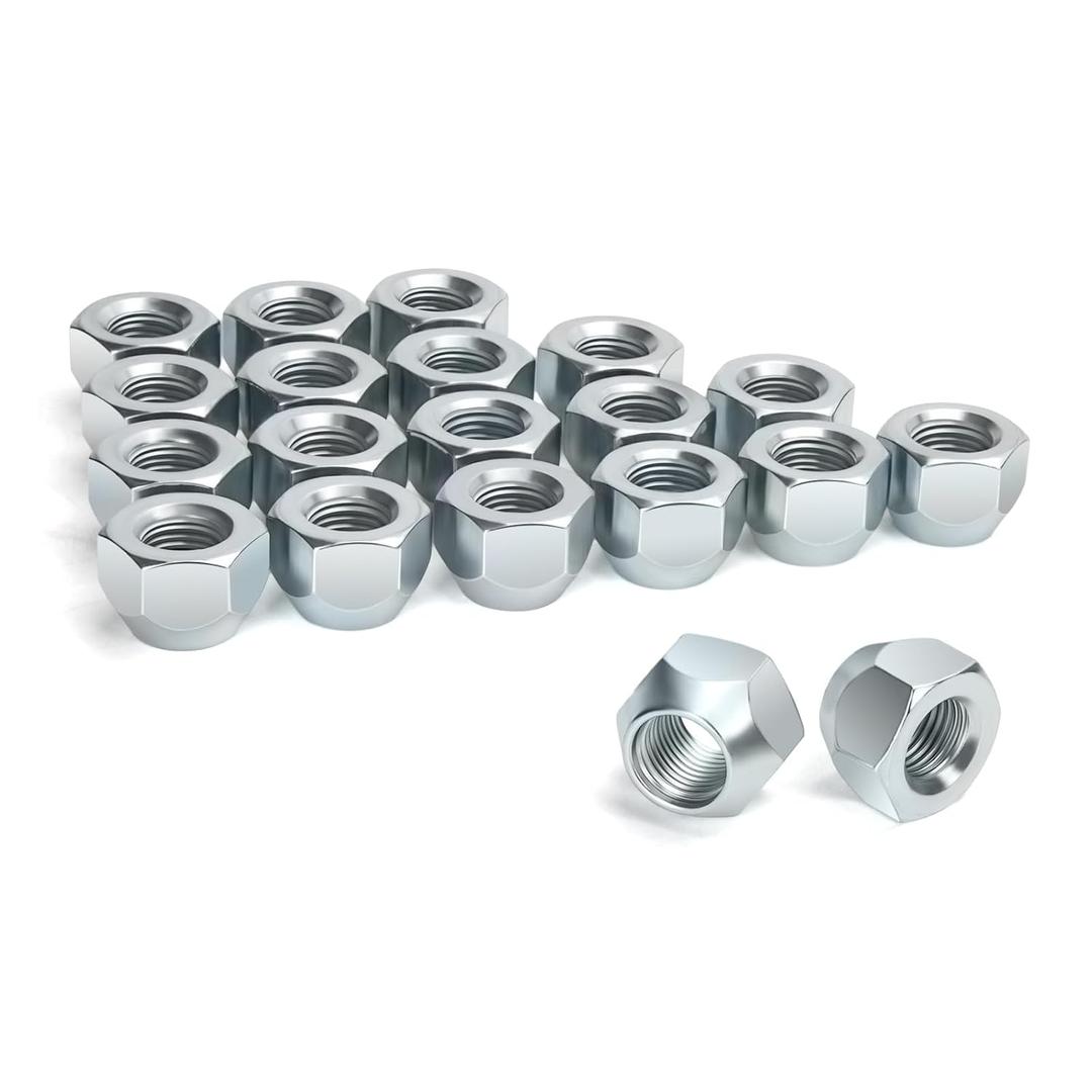 Dynofit 20pcs Boat Trailer Lug Nuts, 1/2"-20 Trailer Open End Lug Nuts for Dexter EZ Lube Trail-er Camper RV 1/2" Studs, Heat Treated Zinc Plated 509 Wheel Nuts for 4&5 Lug Tire Silver
