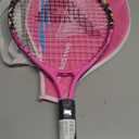 AMA SPORT Kids Tennis Racket for Junior Toddlers Starter Kit 17-25" Tennis Racquet for Girls and Boys with 420D Nylon Shoulder Strap Bag (Graffiti Pink)