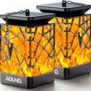 Solar Lanterns Outdoor Waterproof 2 Pack - Upgraded Hanging Solar Lights with 99 LEDs Flickering Flames for Garden Patio Yard Porch & Camping Decorative Lighting