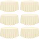 10 Pack Beige Tablecloth 120 inch Polyester Fabric Tablecloth Wrinkle Resistant Table Cloths for Tables Washable Table Cloth Round Cover for Wedding Party Banquet (10 Pack - 120 Inch Round, Ivory)