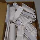 2 Pcs Baby Gate Banister Adapter, No Drilling Stair Mounting Fittings Fits 1.57''- 3.94'' Wide Square/Round Railing, Works with Retractable/Mesh/Iron Gates, Stair Banister Protector (White)