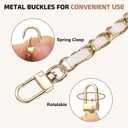 uxcell Purse Chain Strap, Iron Leather Bag Chain Strap Replacement with Buckle for Handbag Shoulder and Crossbody Bags