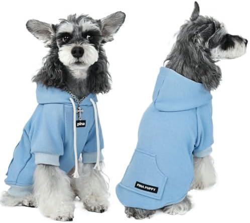 PINA Dog Hoodie,Dog Sweatshirt Soft Warm, Medium, Blue