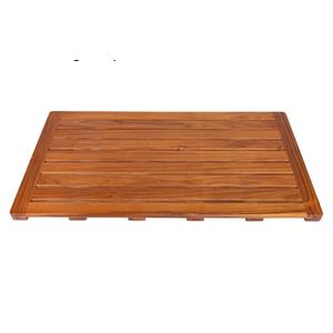 Utoplike Teak Bath Mat, Large Wood Shower Mats for Bathroom, 31.7"x17.9" Sturdy Floor Mat for Indoor Spa or Outdoor
