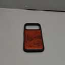 Carveit Magnetic Wooden Case for iPhone 17 Pro Case, Wood Artisan Engraved & Black Soft TPU Shockproof Cover, Compatible with MagSafe Wireless Chargers (The Lake and Mountain Landscape) Rosy