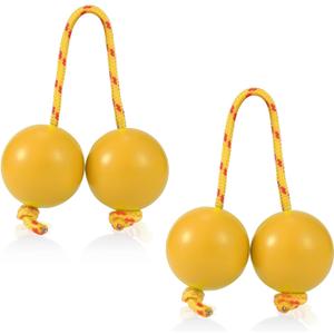2 Pairs of Aslatuas Rhythmic Ball, Kashaka Shaker Instrument Classical African Shaker Rattle Hand Percussion for Kids Adults Weddings Parties Musical Class (yellow)