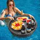 Floating Tray for PoolFloating Pool Tray, Floating Tray - Floating Pool Table, Ideal for Food & Drinks - Floating Table for Pool - Essential Floating Food Tray for Pool Activities(Round), Large