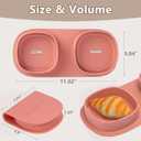 Silicone Foldable Novelty Dinner Plates, Baby Plates Travel Essential with Forks and Spoons, Microwave & Dishwasher Safe, Watermelon