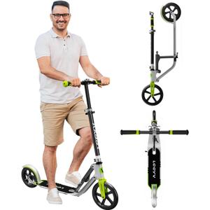 Adult Scooter - Folding, Adjustable Height, Big Wheels, Lightweight All-Aluminum Frame | Suitable for Teens 12+ | 265lbs Weight Limit (230grey)