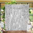 Silver Sequin Backdrop Curtain Drapes - 8.8x8ft 18MM Large Sequin Curtain Backdrop Panel Glitter Photo Background for DIY Birthday Party Photography Decorations