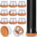 Chair Leg Floor Protectors Round Chair Leg Protectors for Hardwood Floors Silicone Caps Felt Furniture Pads Covers Anti-Scratch Reduce Noise 32 Pack Clear Round X-Large Fit 1-5/8" to 2" (40-50mm)