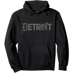 Detroit Michigan Vintage Pride Pullover Hoodie, Small
