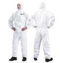 YIBER Hazmat Suit Disposable Coverall | Full Body Painters Suit in 7 Sizes with Multiple Specifications for Men & Women - Medium, White, 5 Pack Of 5