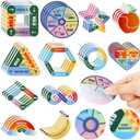 ZOiiWA 48 Pcs Breath Calm Anxiety Sensory Stickers Reusable Mindfulness Sticker Fidget Silent Adhesive Sensory Strips for Christmas School Office Classroom Adults Teens Kids Tension Classroom Supplies