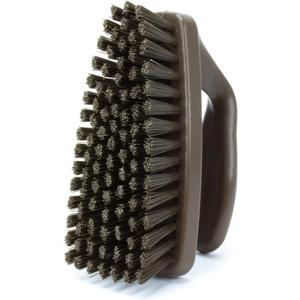 SPARTA Scrub Brush with Iron Shaped Handle and Stiff Bristles, Heavy Duty Scrubber Brush for Kitchen, Bathroom, Shower, Tile, Sink, Carpet and Bakepans, Polypropylene, 6 Inches, Brown
