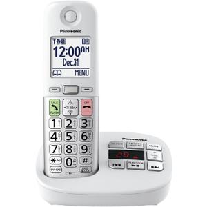 Panasonic Cordless Phone, Easy to Use with Large Display and Big Buttons, Flashing Favorites Key, Built in Flashlight, Call Block, Volume Boost, Talking Caller ID, 1 Cordless Handset KXTGU430W - Whit