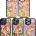 Magnetic for iPhone 13 Pro Max Magsafe Case Cute Aesthetic - Durable Shockproof 6.6 ft Drop Impact Phone Case Cover with Funny Fashion Passion Flower 6.7" Black