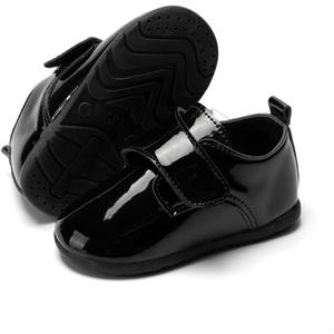 Meckior Infant Baby Boys Girls Classic PU Leather Wedding Loafers Brogue Toddler Oxford Dress Shoes First Steps Walking Flat Lazy Crib Shoe, Size: 6-12 Months Infant