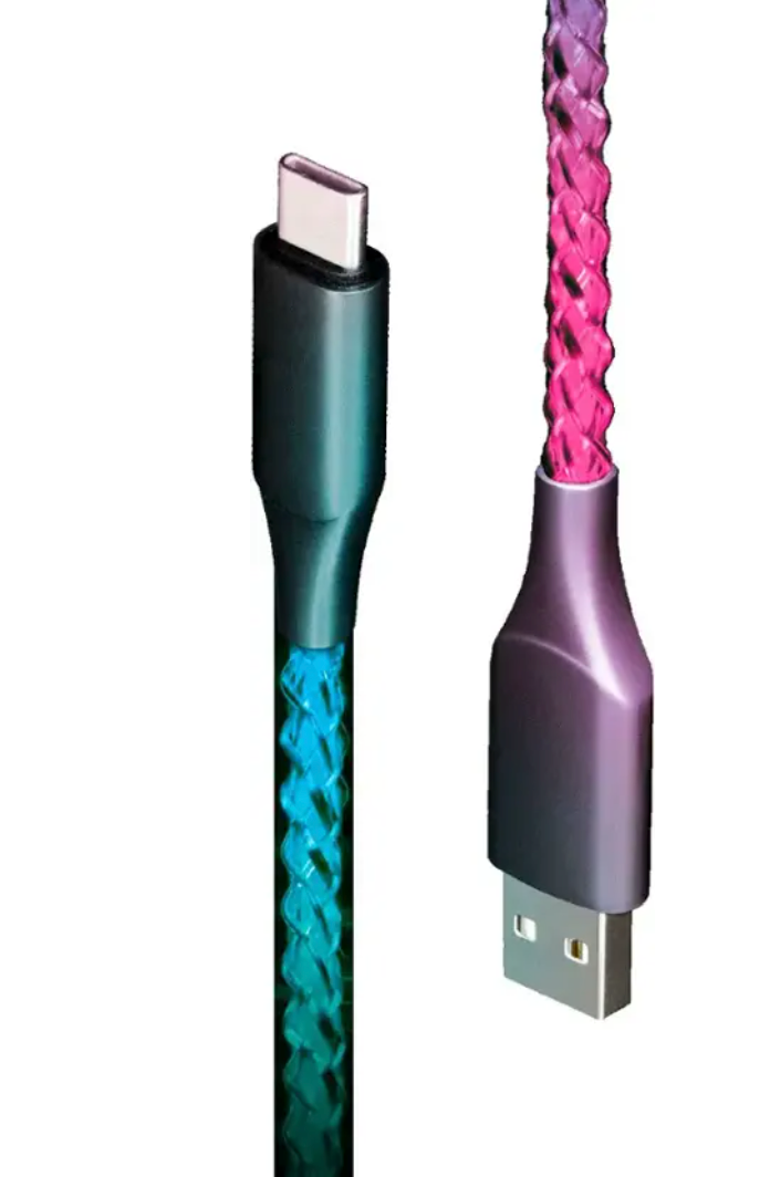 Lucid - LED 3.2' USB-A to USB-C Cable - White