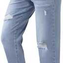 POSHGLAM Women's Maternity Boyfriend Jeans Over Belly Stretch Comfy Loose Casual Denim Pants with Pockets for Everyday Wear Size Medium