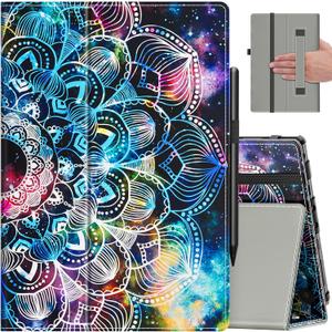 VORI Case for All-New Amazon Kindle Fire HD 10 Tablet (13th/11th Generation 2023/2021 Release) and Fire HD 10 Plus 10.1" - Slim Folding Stand Folio Cover with Auto Wake/Sleep & Hand Strap, Mandala