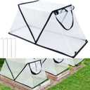Garden Row Accelerator Plants Cover, Foldable Raised Garden Bed Cover with Zipper Door Waterproof Small Greenhouse Plant Cage Guard Protector for Vegetable Flower Fruits from Animals,311314In (White-1pcs)